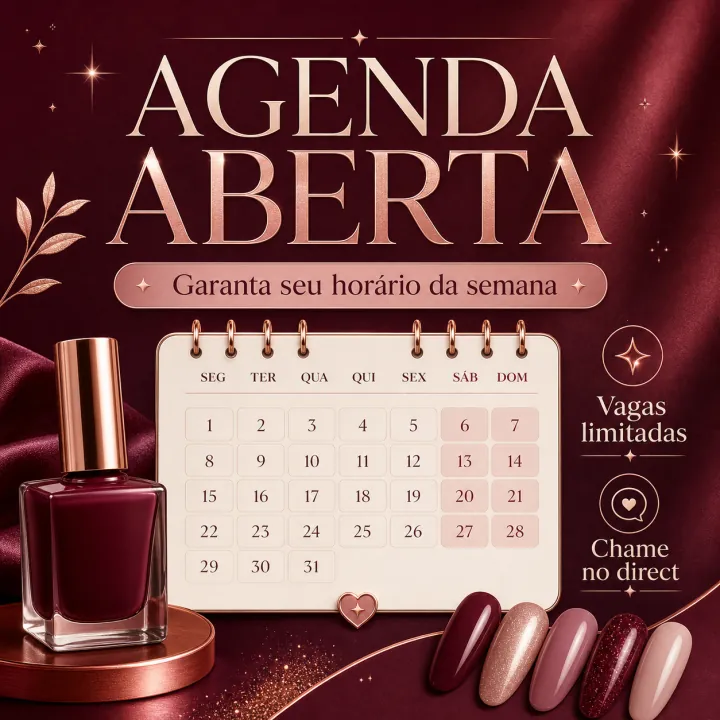 Post premium anunciando agenda aberta para a semana