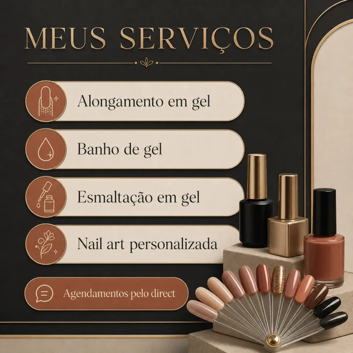 Post apresentando os serviços do estúdio de unhas