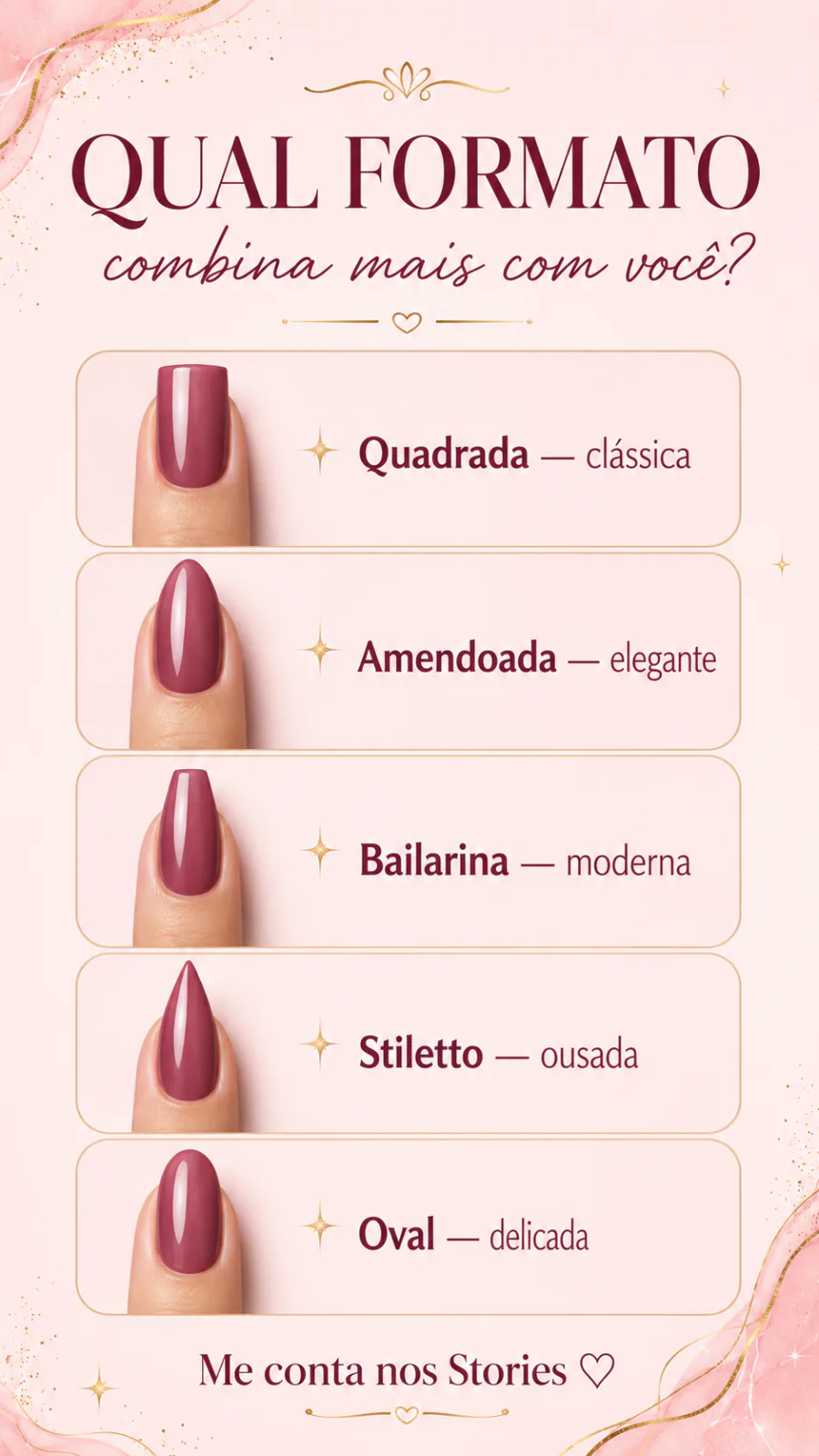Story interativo sobre formatos de unhas