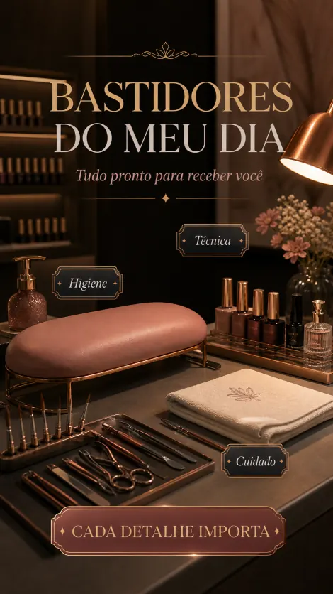 Story mostrando os bastidores do estúdio de unhas