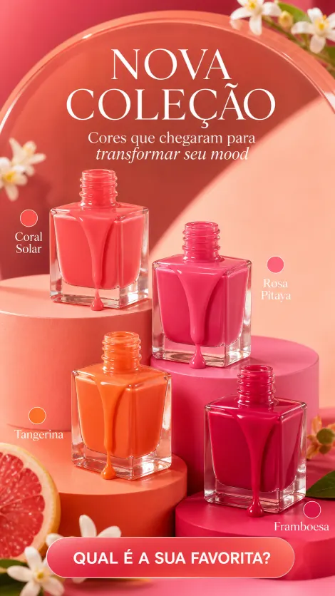 Story apresentando uma nova coleção de esmaltes