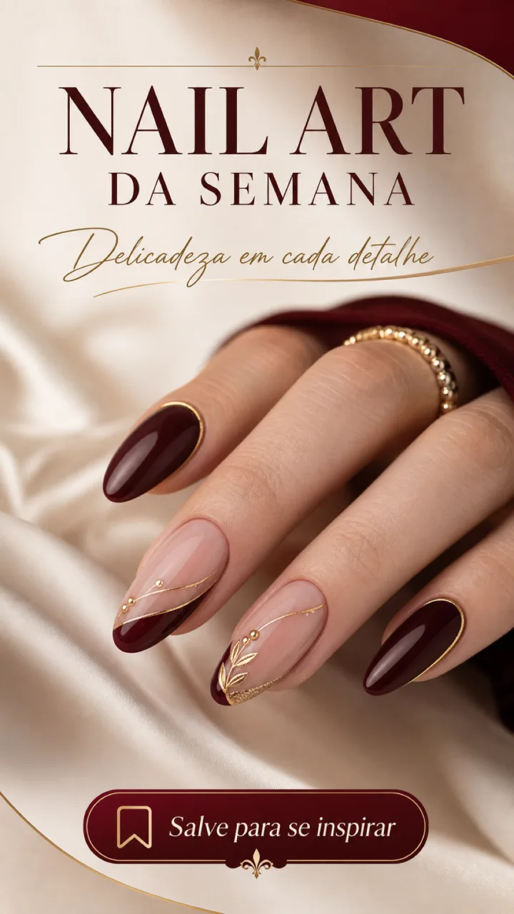 Story de nail art da semana com close do resultado